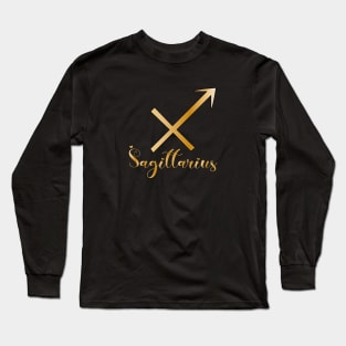 Sagittarius Zodiac Sign golden Long Sleeve T-Shirt